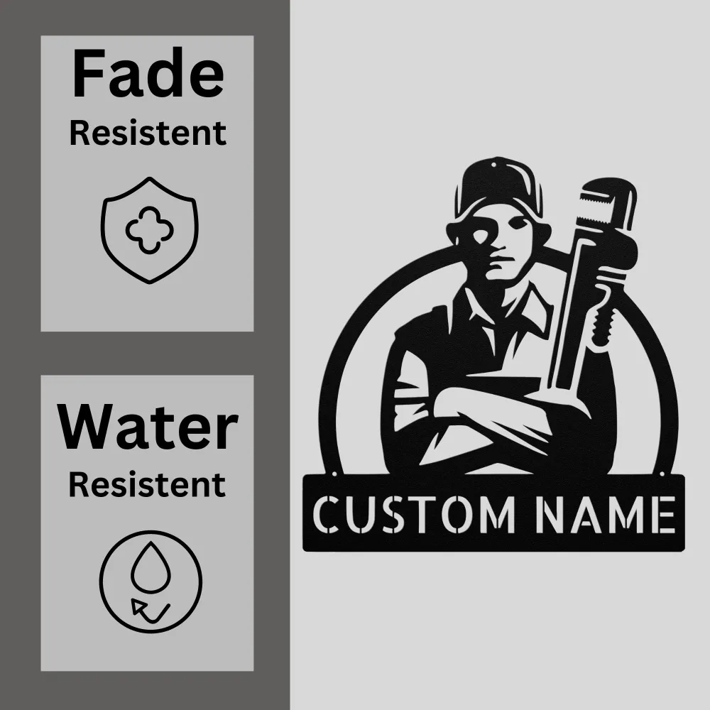 Personalized Plumbing Metal Sign